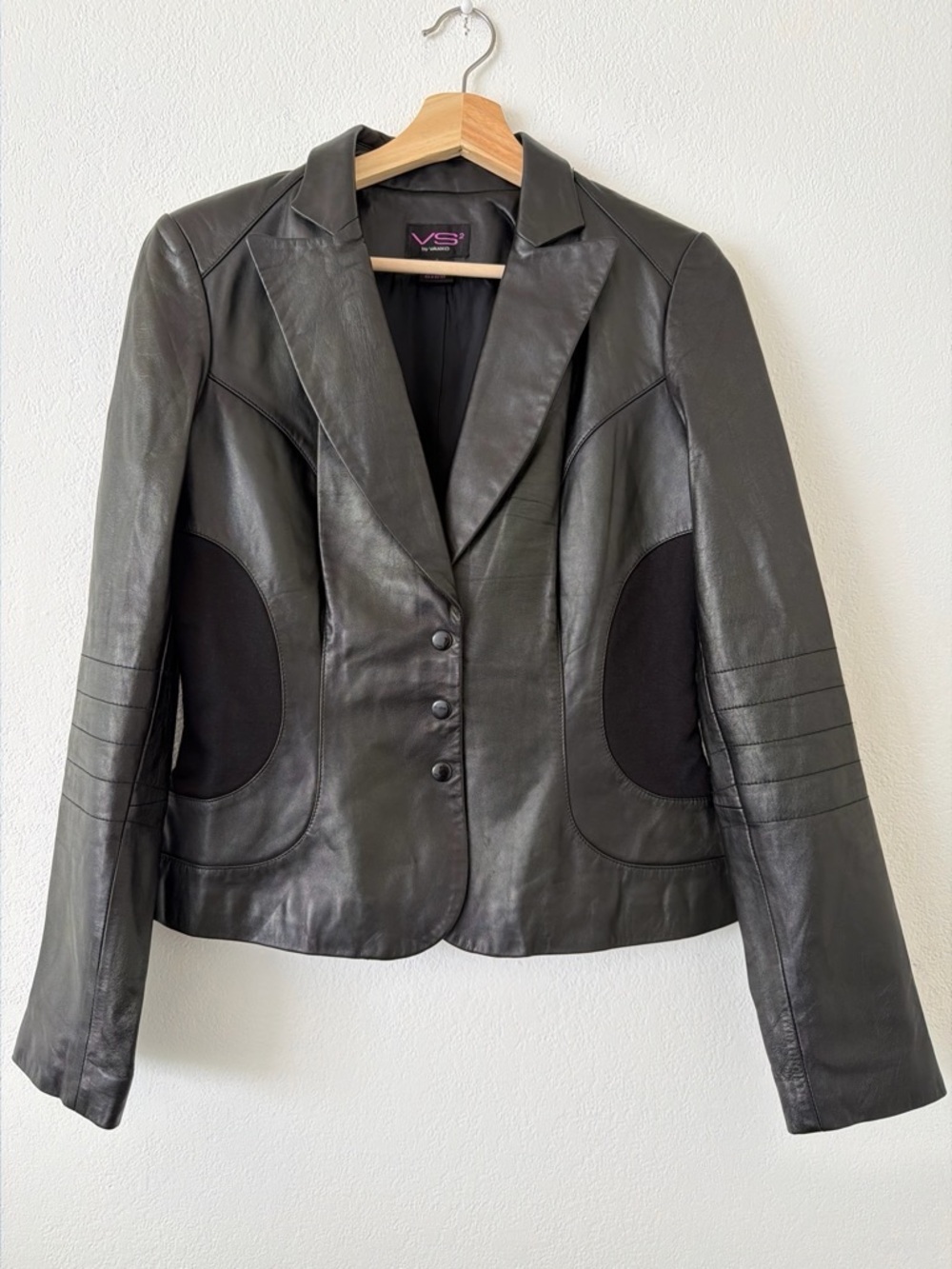 Vakko Black 100%Lamb  Leather Fully lined Tailored Blazer Jacket